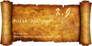 Kulik József névjegykártya